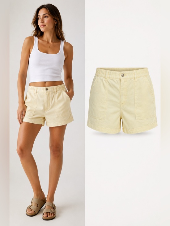 GAP Pants - GAP Denim UltraSoft Denim Shorts Vanilla Pudding Yellow XL Cotton Lyocell Casual